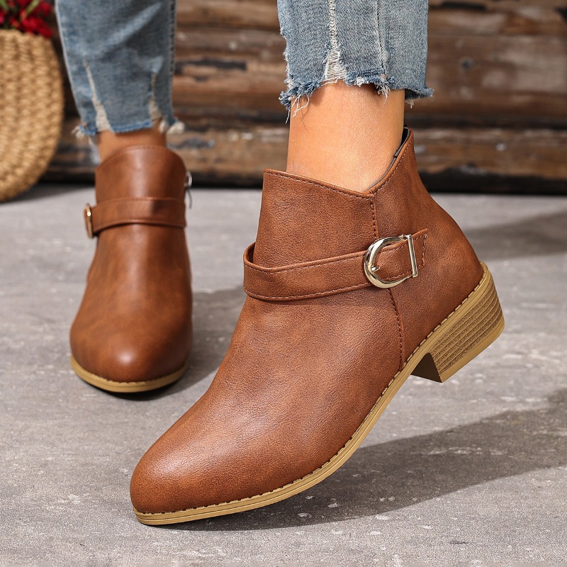 Women Formal Wear Shoes - Dames enkellaarsjes herfst winter zijrits chunky