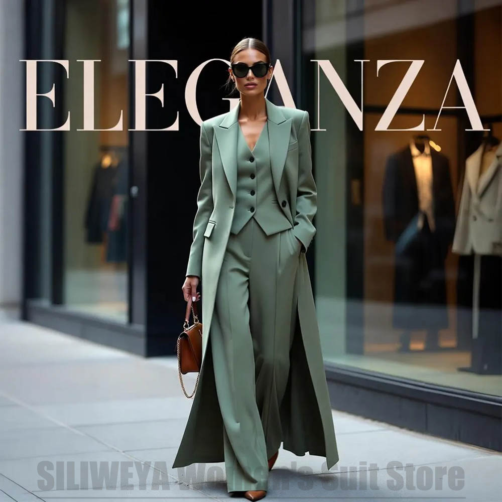 Women Formal Wear Outfits - Chique damespak driedelig met piek revers,
