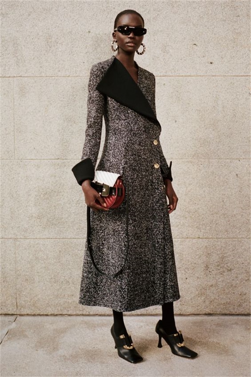 Women Formal Wear Designers - Designer Krijtstreep Lange Vrouwen Overjas Dik