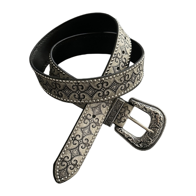 Women Formal Wear Designers - X7XB Retro westerse patroon klinknagels riem