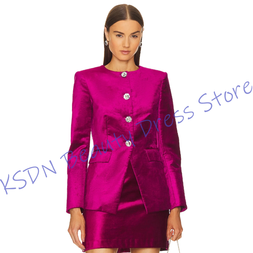 Women Formal Wear Outfits - Chique damespak met enkele rij knopen,