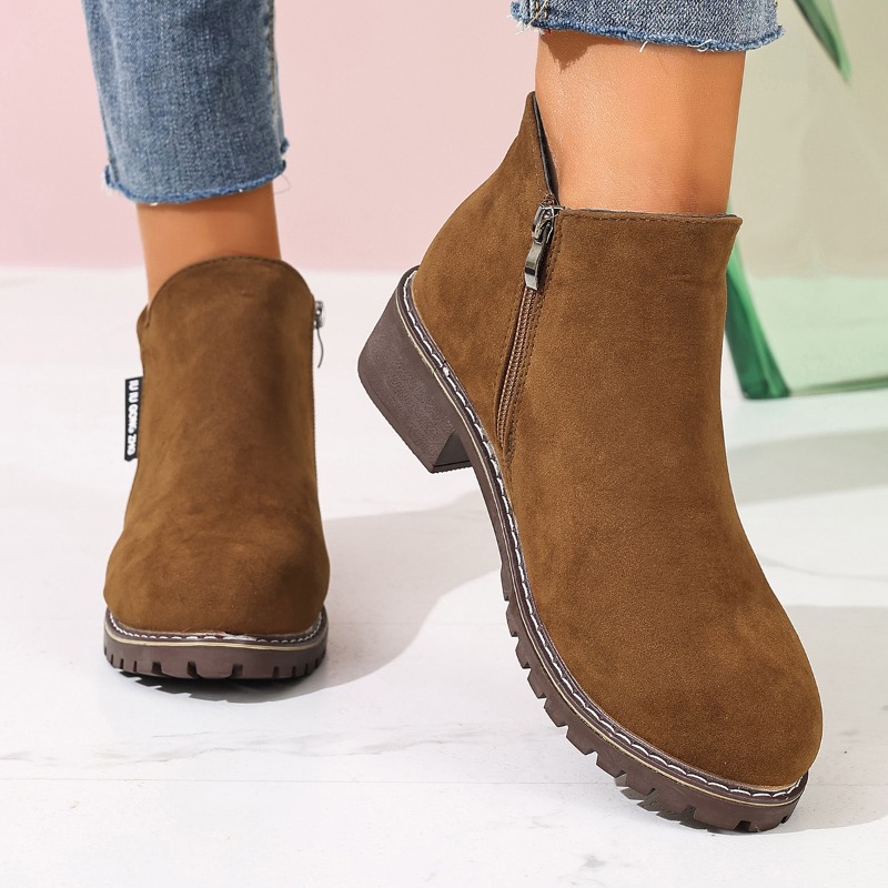 Women Formal Wear Shoes - Vrouwen Herfst Winter Enkellaarsjes Zijrits Dikke