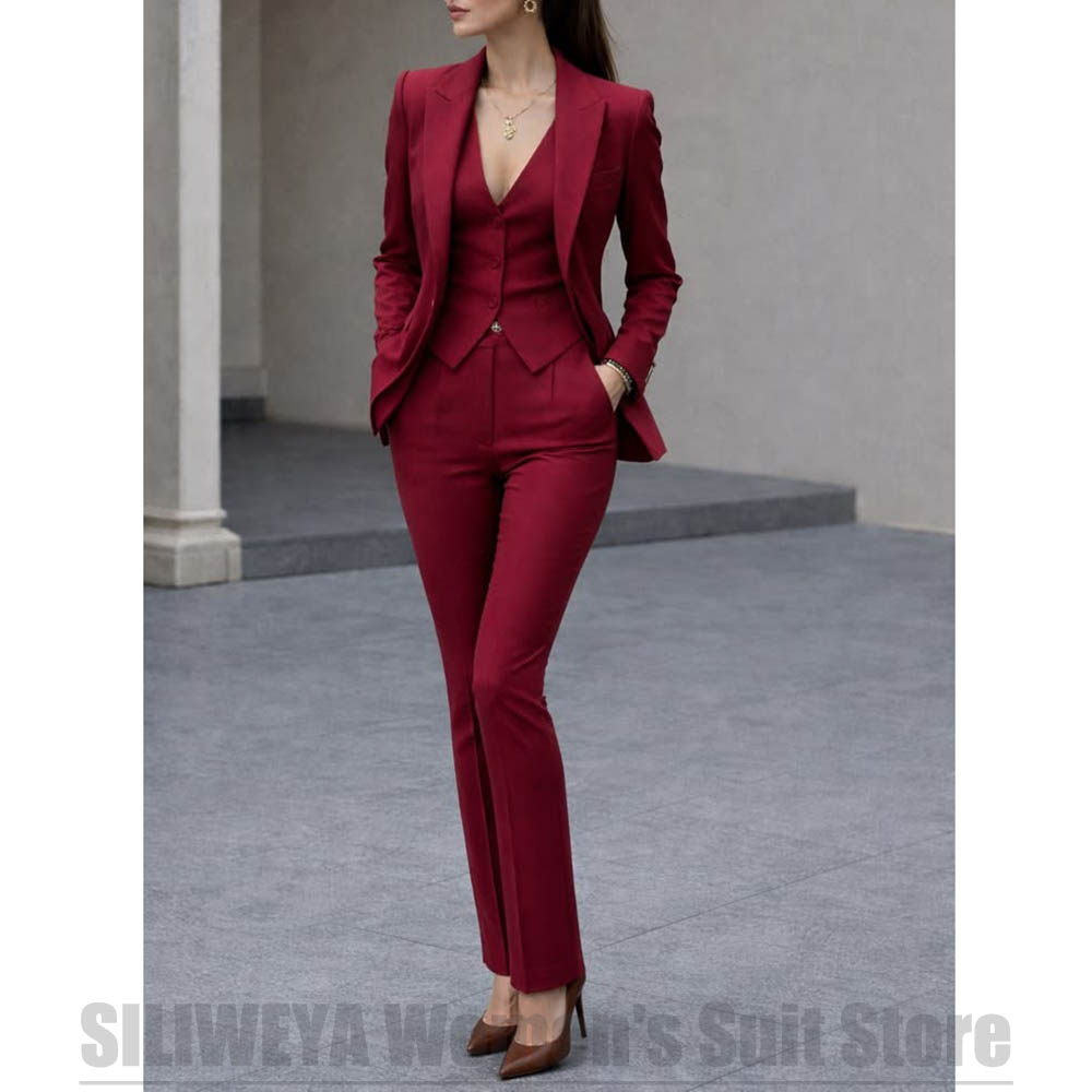 Women Formal Wear Outfits - Dames 3-delige pakset Blazer Vest Broek