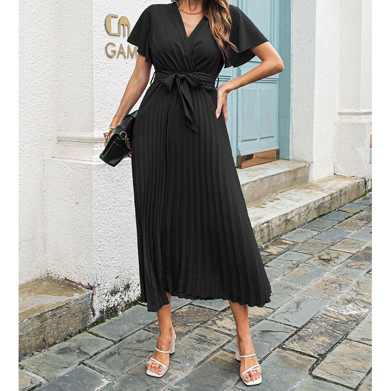 Nieuwe dames V-hals geplooide  - Wrap Dress Work recensie en prijs