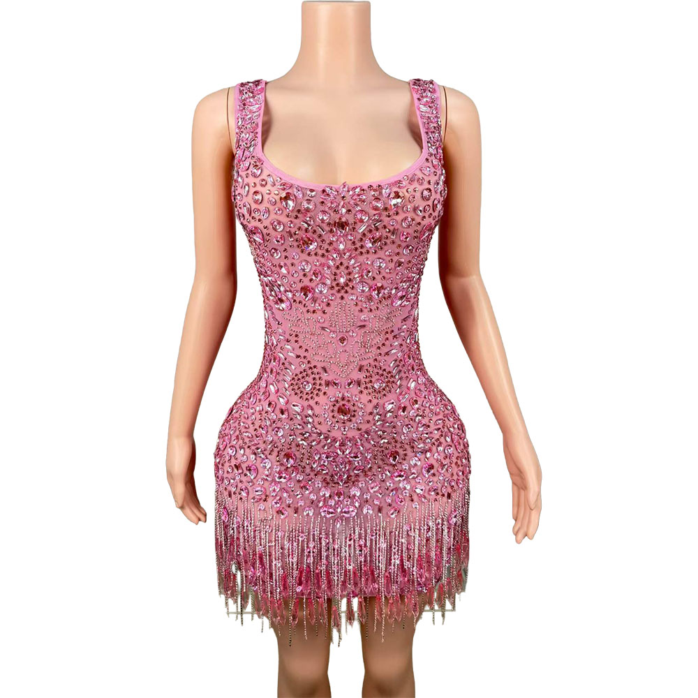 Luxe Glinsterende Roze Strassj - Women Formal Wear Photoshoot recensie en prijs
