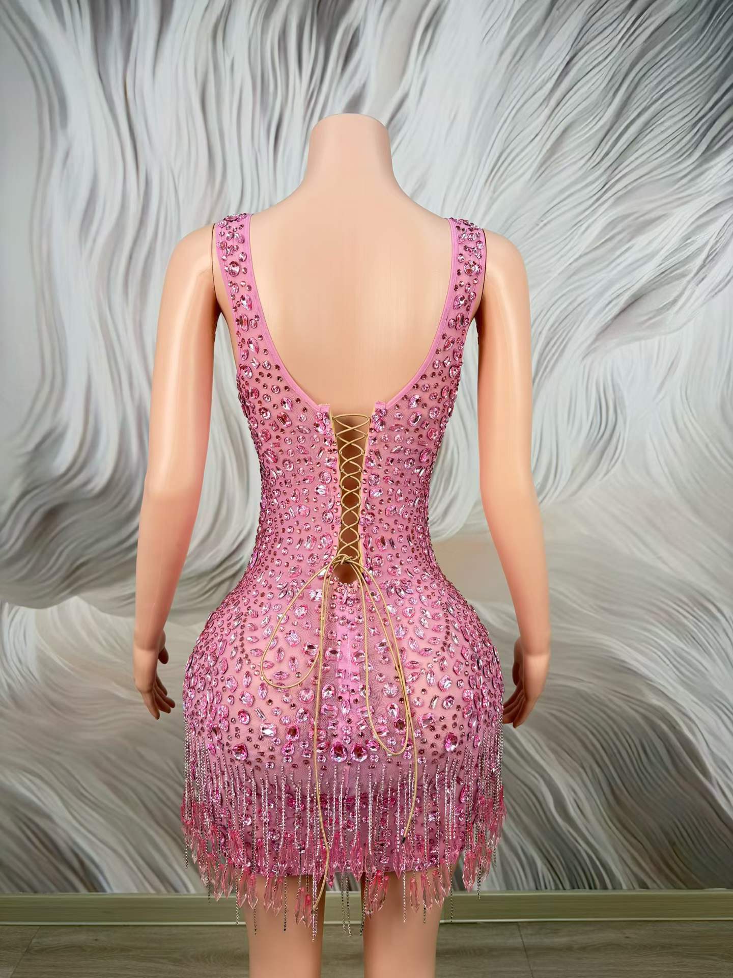 Luxe Glinsterende Roze Strassj - Women Formal Wear Photoshoot recensie en prijs