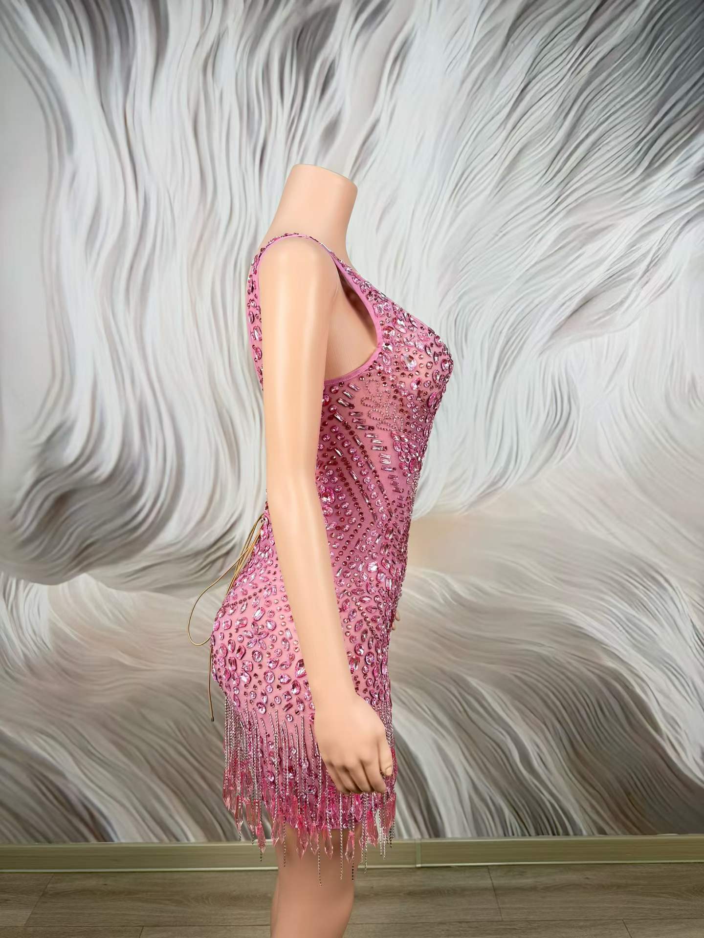 Luxe Glinsterende Roze Strassj - Women Formal Wear Photoshoot recensie en prijs