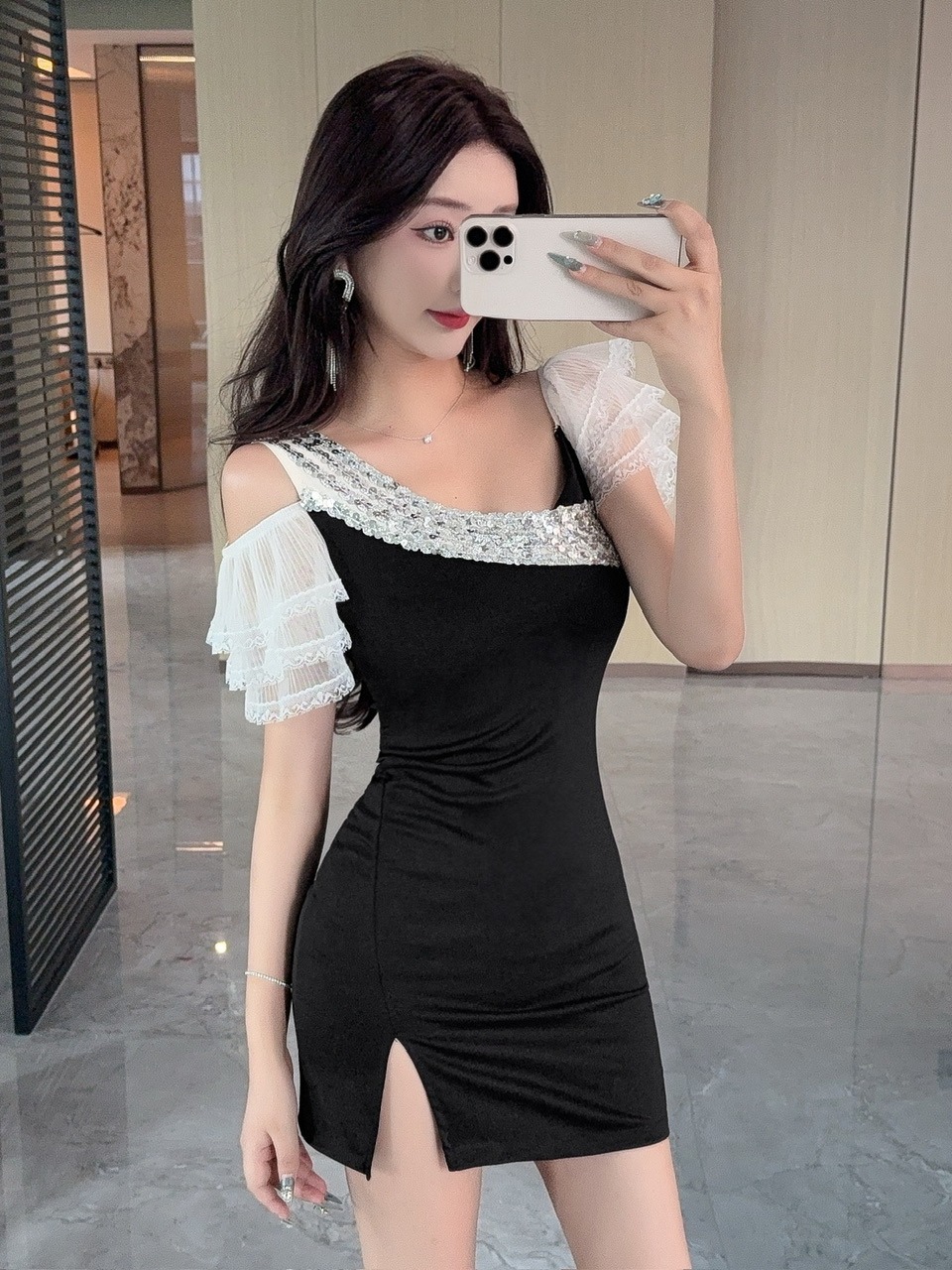Sexy kanten splitjurk met kort - Wrap Dress Work recensie en prijs