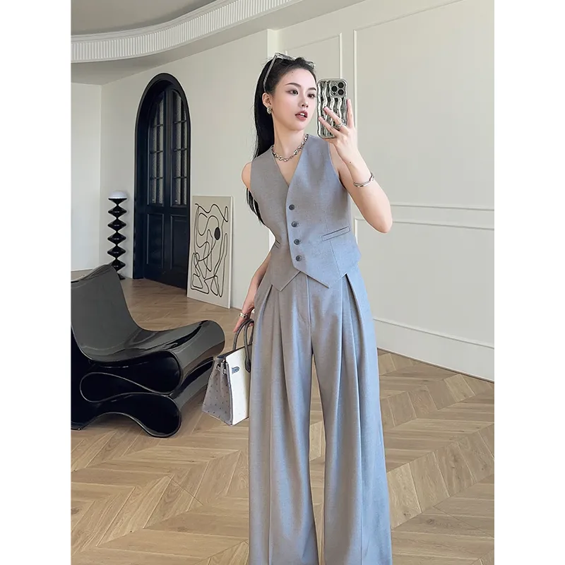 Dames mouwloos vest wijde pijp - Women Formal Wear Trousers recensie en prijs