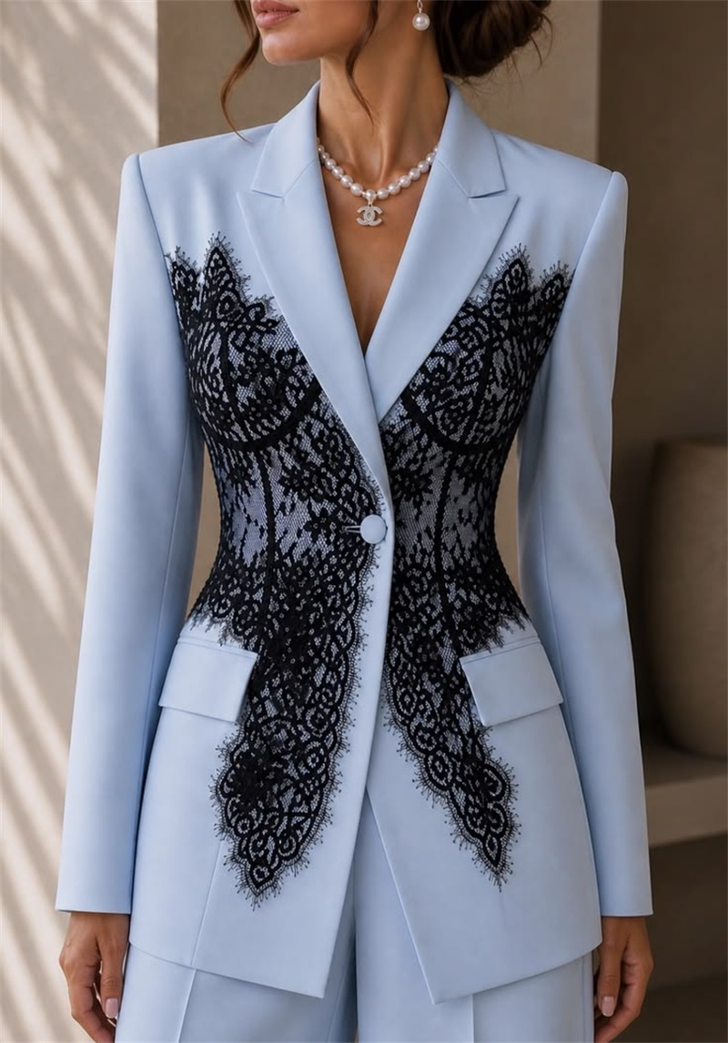 Mode blauwe damespakken set 2- - Women'S Formal Wear For A Wedding recensie en prijs