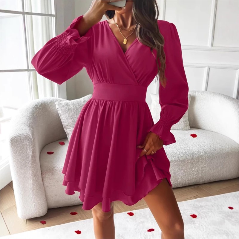 Jurken 2025 Vrouw Kleding V-ha - Wrap Dress Work recensie en prijs