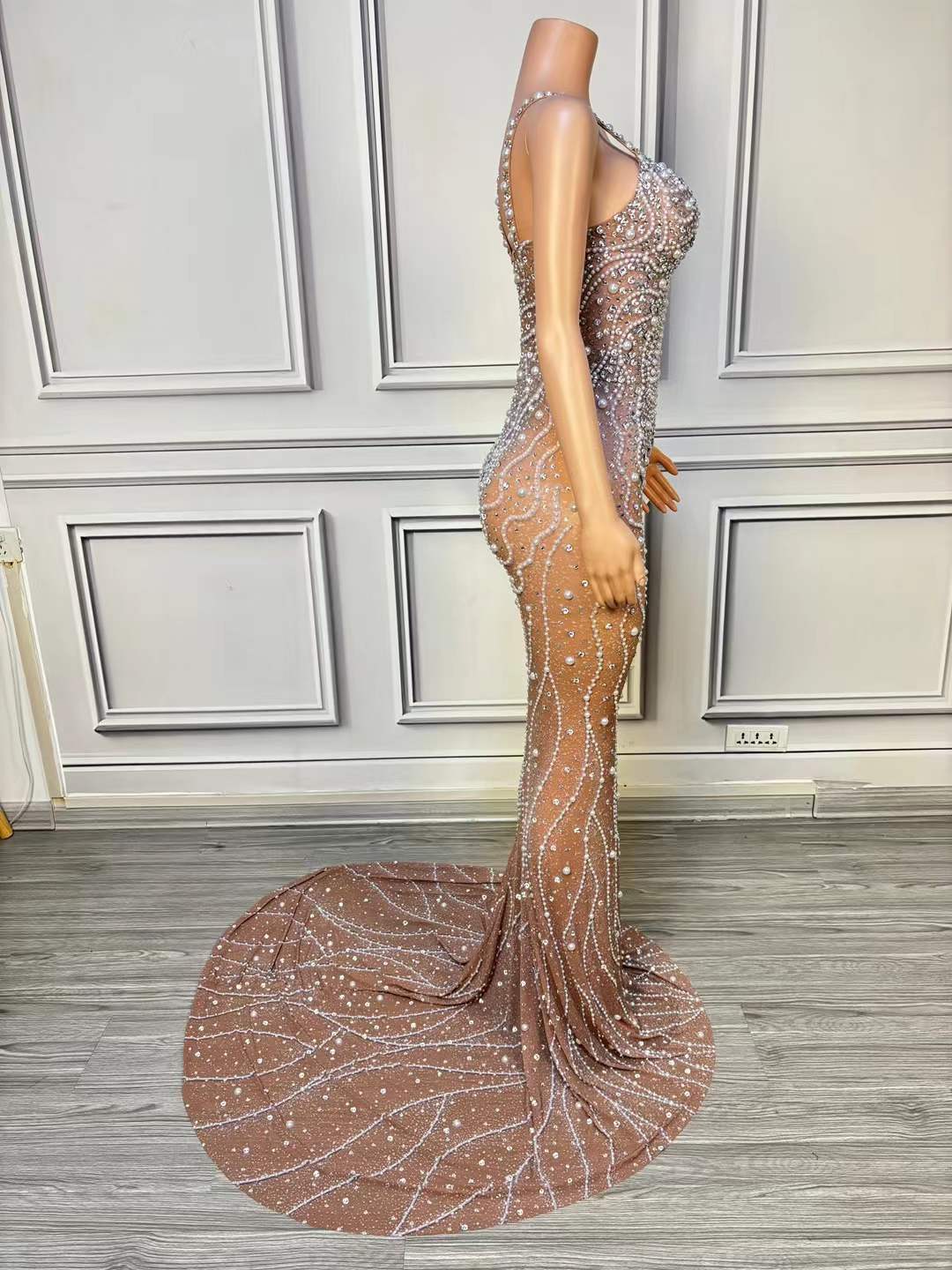 Luxe parel mesh bodycon maxi-j - Women Formal Wear Photoshoot recensie en prijs