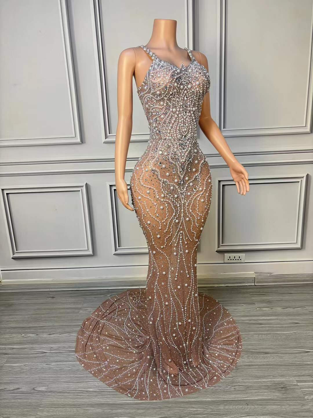 Luxe parel mesh bodycon maxi-j - Women Formal Wear Photoshoot recensie en prijs
