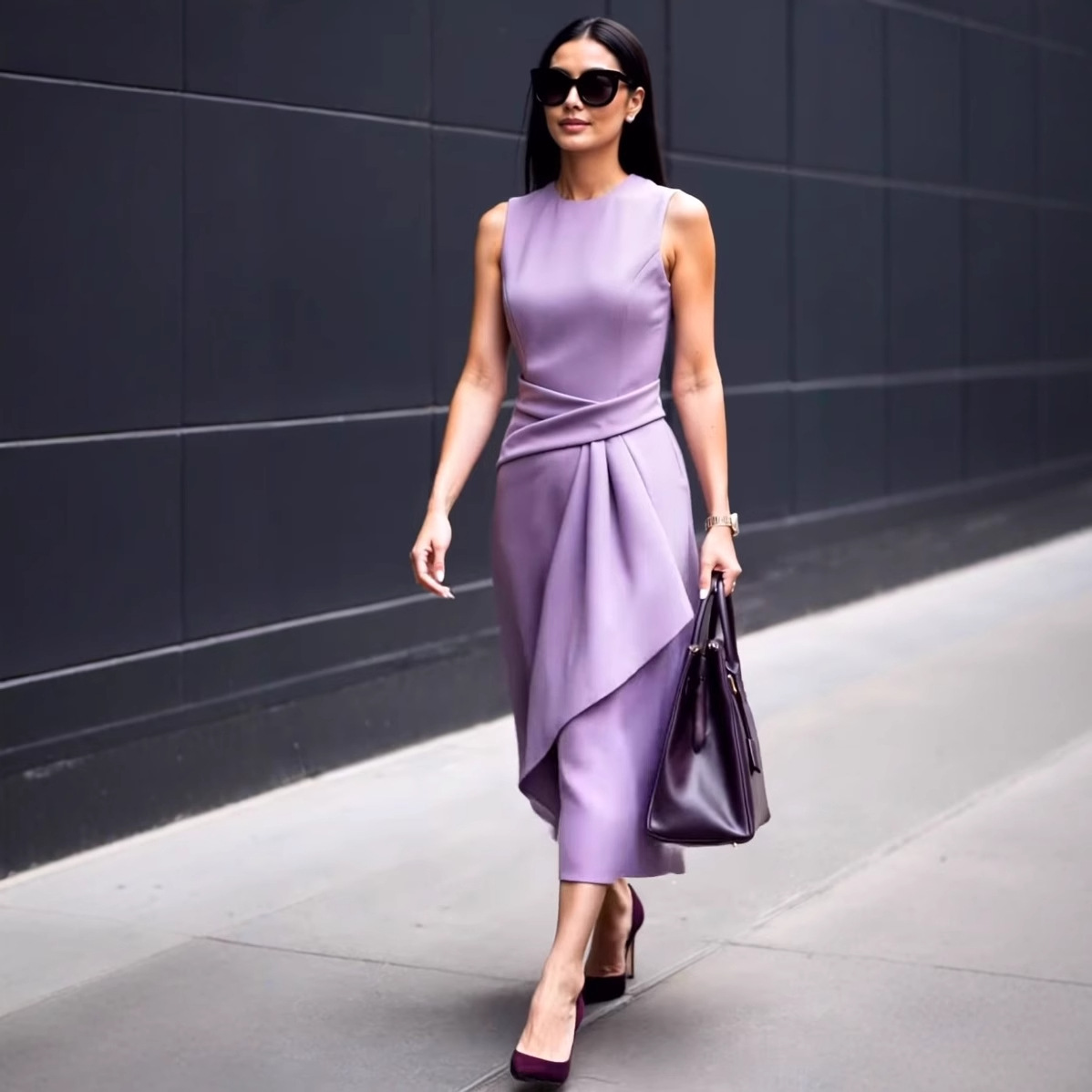 Midi-jurk voor dames, mouwloos - Wrap Dress Work recensie en prijs